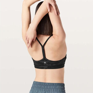 Lululemon Flow Y Bra Camo Multi Grey size 6
